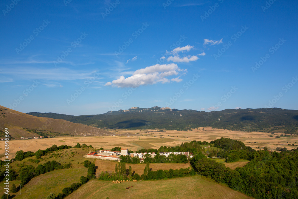 Fototapeta premium Panoramic view of Majella National Park mountains, scenic landscape in Abruzzo