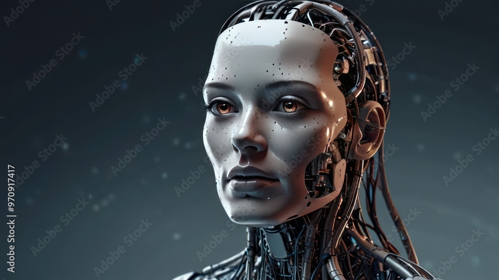 Cybernetic Woman with Humanoid Features Cybernetic Woman with Humanoid Features