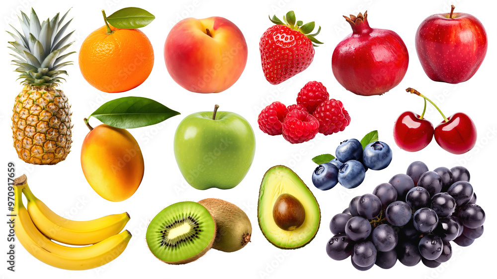 Various fruits png cut out set Various fruits png cut out set