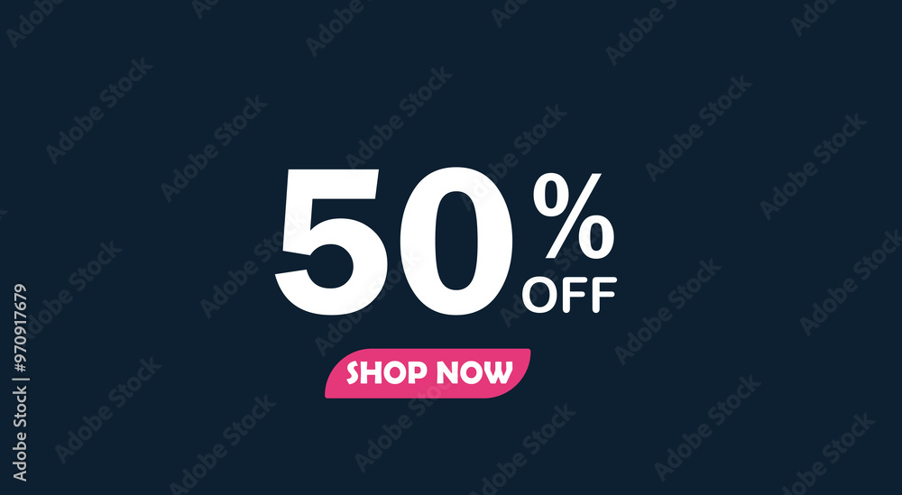 SALE discount promotion set made of numbers 50% OFF discount isolated on purple  background. Poster banner for social media.  