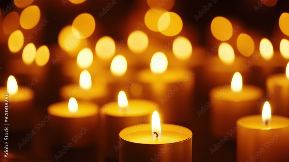 Tranquil ambiance with soft warm candlelight for spring serenity and peace Tranquil ambiance with soft warm candlelight for spring serenity and peace