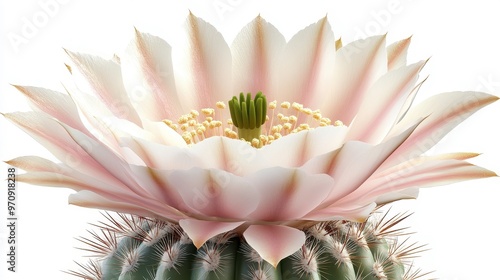 Easter lily cactus (Echinopsis oxygona) clipart, element, 3D illustration, realistic, isolated on white background photo