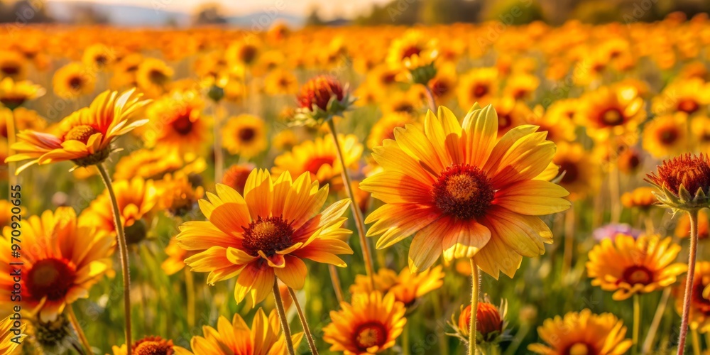 Golden petals of Amarilo flowers unfurl in a sun-kissed blaze of brightness, weaving a tapestry of vibrant yellows and oranges across the landscape. Golden petals of Amarilo flowers unfurl in a sun-kissed blaze of brightness, weaving a tapestry of vibrant yellows and oranges across the landscape.