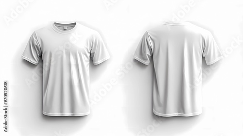 classic white t shirt mockup isolated at white background