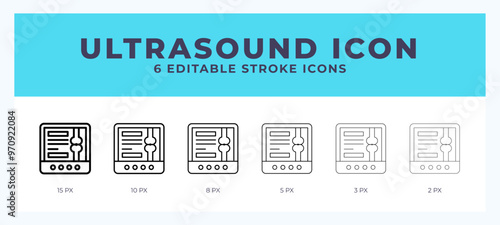 Ultrasound line icon with different stroke. Vector illustration.