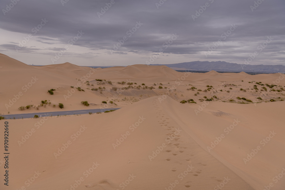 Desert scene in Wuhai . Inner Mongolia. China. Desert scene in Wuhai . Inner Mongolia. China.