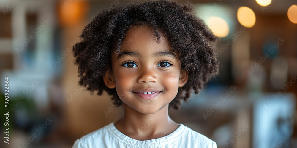 Portrait of a black school child looking into the camera Portrait of a black school child looking into the camera