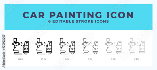 Car painting icon illustration vector with editable stroke.