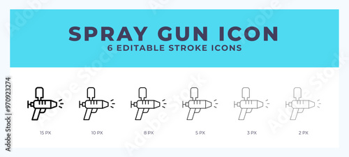 Spray gun line icon symbol. Logo. Icon vector illustration with editable stroke.