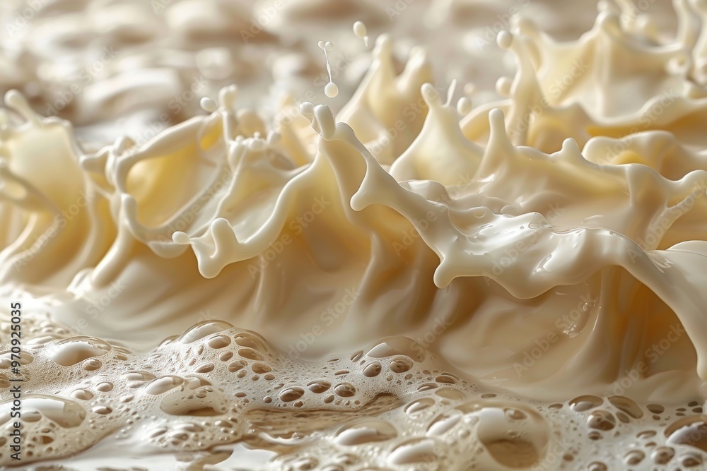 Textura líquida cremosa. Espuma de color beige. Recurso gráfico, fondo. Textura líquida cremosa. Espuma de color beige. Recurso gráfico, fondo.