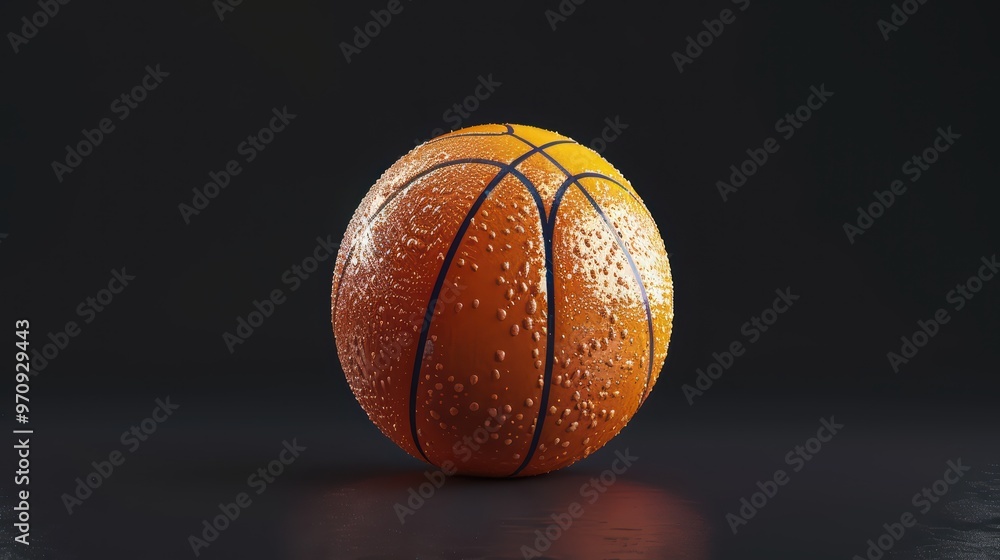 A vividly detailed basketball on a dark background, showcasing its texture and design for sports enthusiasts and graphic design. A vividly detailed basketball on a dark background, showcasing its texture and design for sports enthusiasts and graphic design.