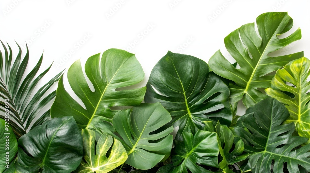 Green leaves of tropical plants bush floral arrangement indoors garden nature backdrop isolated on white background Green leaves of tropical plants bush floral arrangement indoors garden nature backdrop isolated on white background