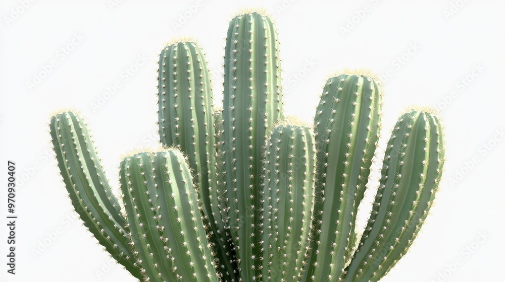 Candelabra cactus (Euphorbia ingens) clipart, element, 3D illustration, realistic, isolated on white background Candelabra cactus (Euphorbia ingens) clipart, element, 3D illustration, realistic, isolated on white background