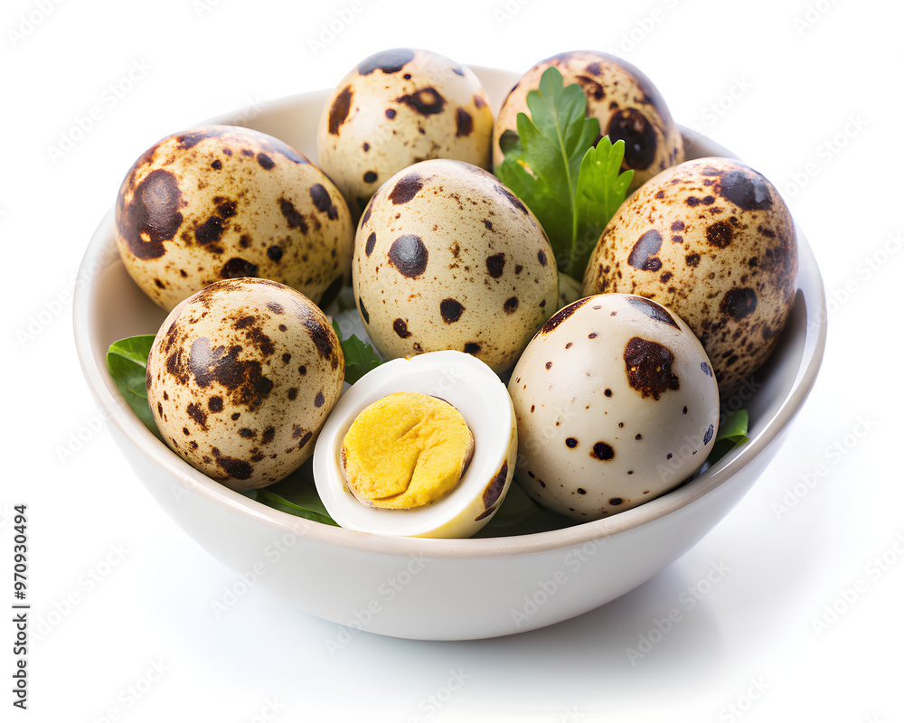 Boiled Quail eggs, isolated on white background. Clipping path Boiled Quail eggs, isolated on white background. Clipping path