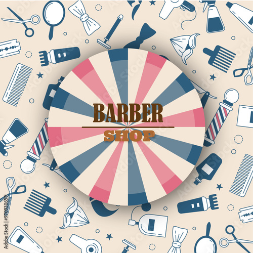 ILLUSTRATION DEDICATED TO BARBER'S DAY AND FOR BARBERSHOPS