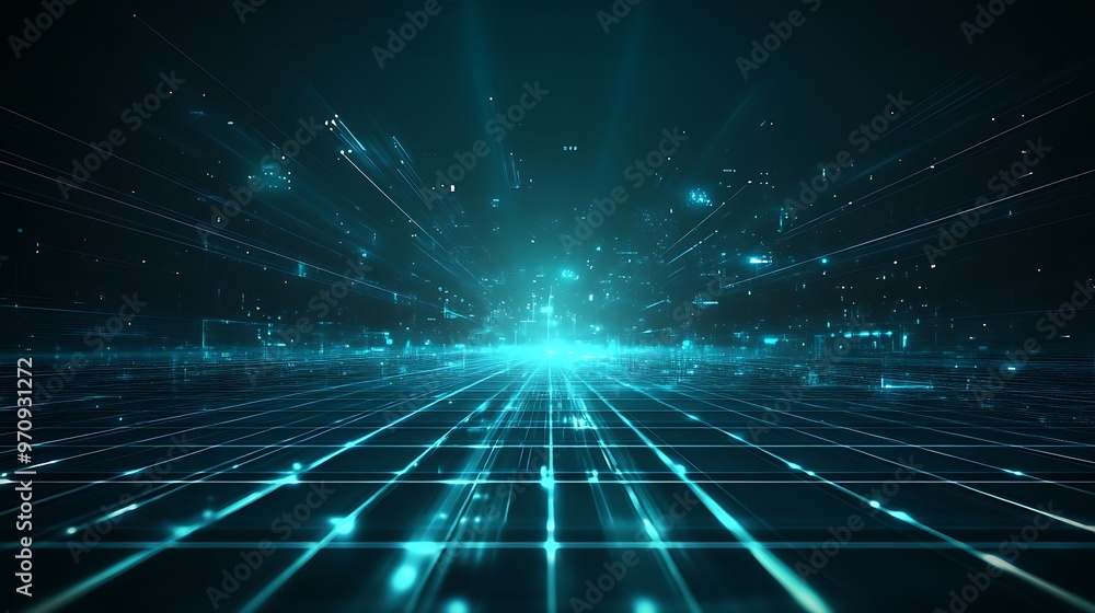 A stunning digital backdrop showcasing vibrant lines of light converging in a futuristic space. Perfect for tech-themed projects. A stunning digital backdrop showcasing vibrant lines of light converging in a futuristic space. Perfect for tech-themed projects.