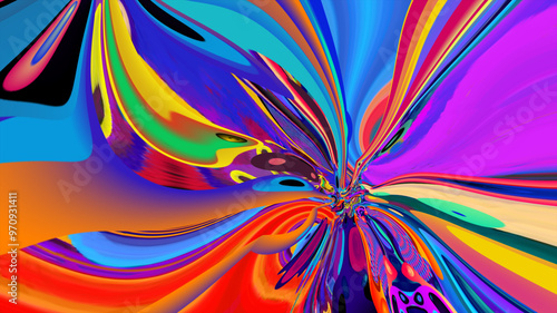 Colorful psychedelic and fluid abstract background for music