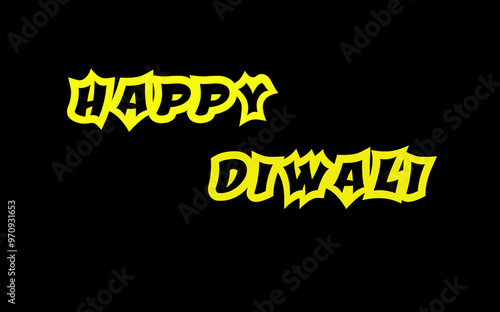 happy diwali text illustrations graphic design