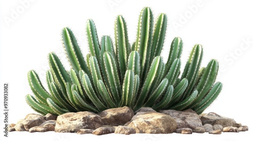 Rattail cactus (Aporocactus flagelliformis) clipart, element, 3D illustration, realistic, isolated on white background photo