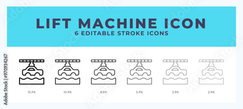 Lift machine line icon vector illustration in trendy style.