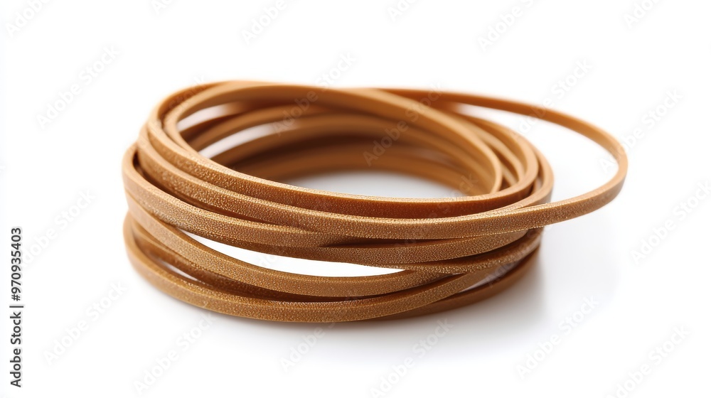 Top view of brown rubber band isolated on white background Top view of brown rubber band isolated on white background