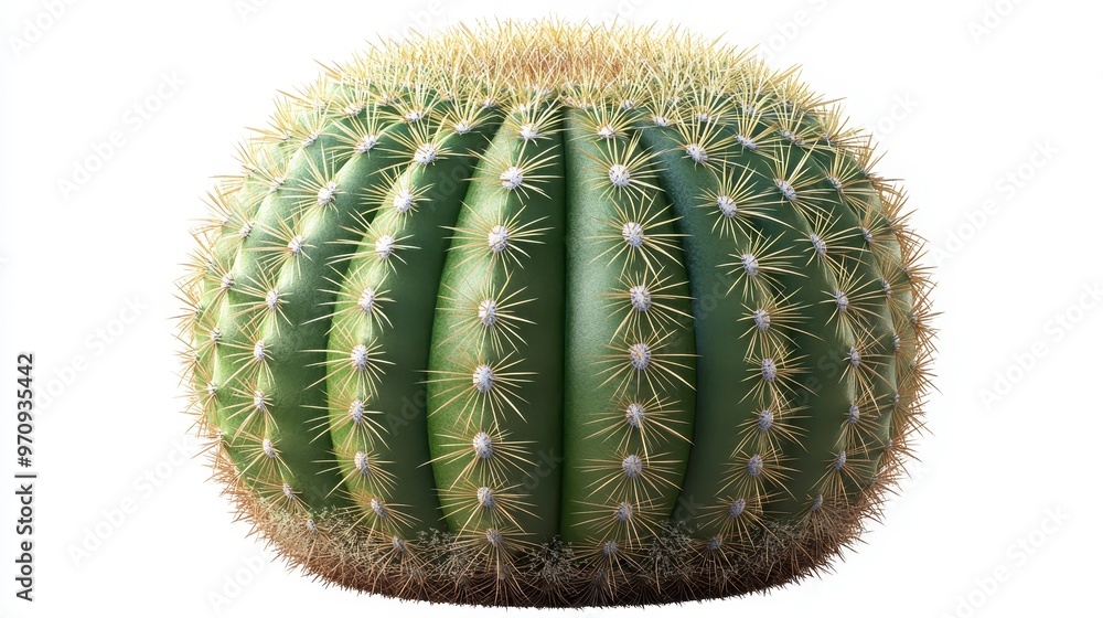 Feather cactus (Mammillaria plumosa) clipart, element, 3D illustration, realistic, isolated on white background Feather cactus (Mammillaria plumosa) clipart, element, 3D illustration, realistic, isolated on white background