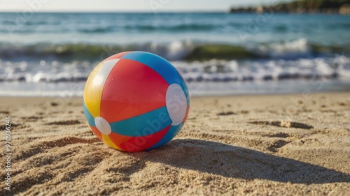  Beach ball toy, white background 