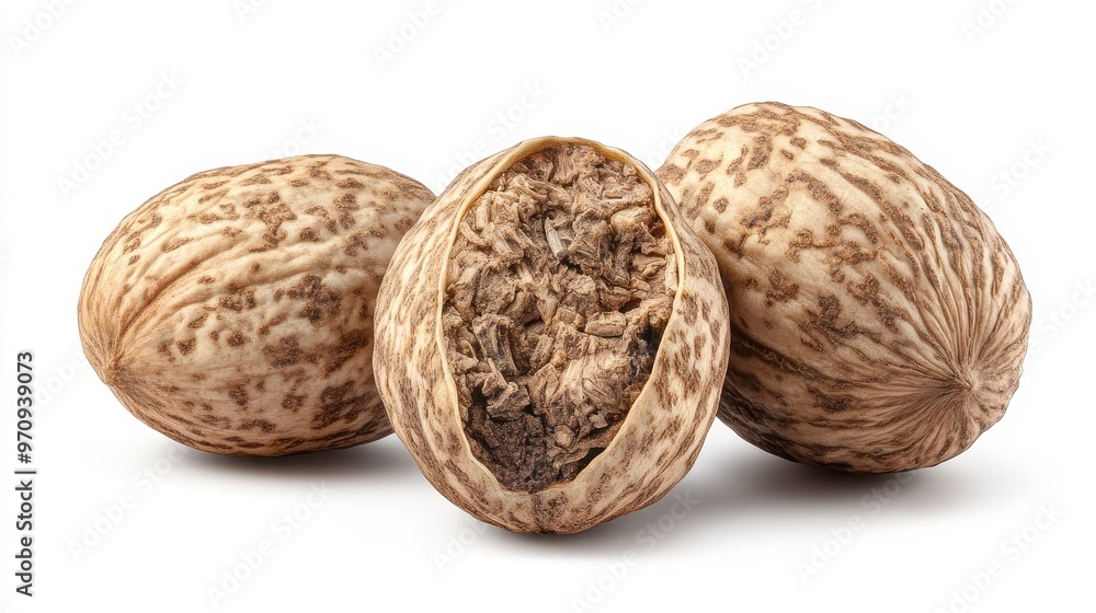 Nutmeg clipart, element, 3D illustration, realistic, isolated on white background Nutmeg clipart, element, 3D illustration, realistic, isolated on white background