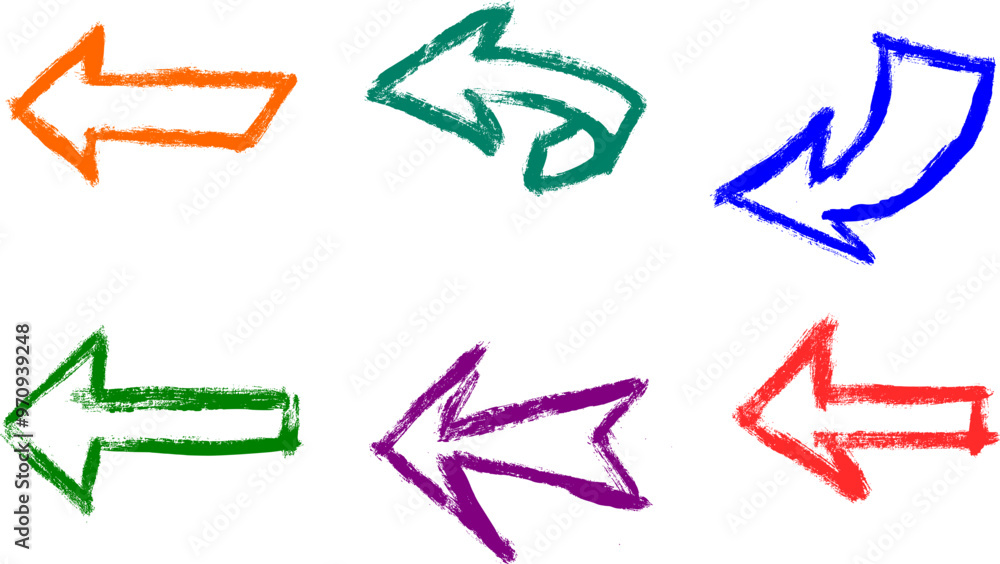 Arrow Brush Stroke Drawing Icons Vector Set Arrow Brush Stroke Drawing Icons Vector Set