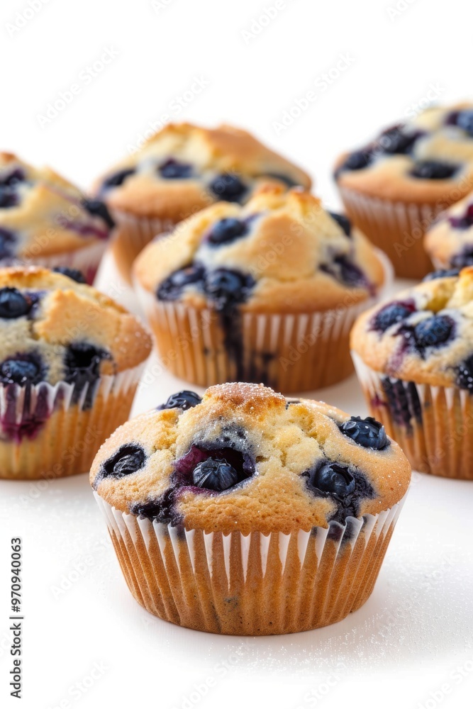 Blueberry fruit and muffin cupcake isolated over white background Blueberry fruit and muffin cupcake isolated over white background