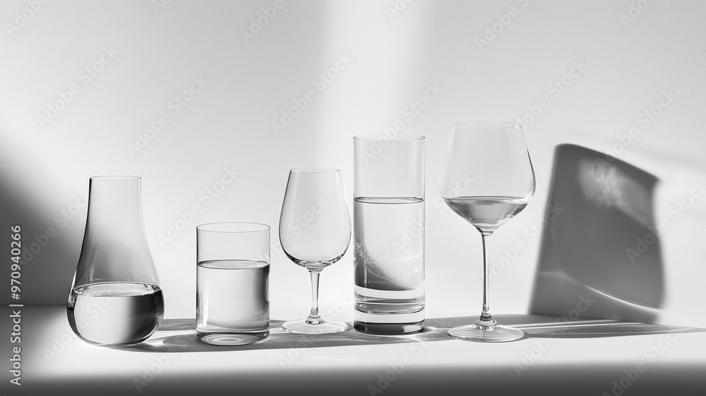 Sparkling Clear Water in Stylish and Sleek Glassware