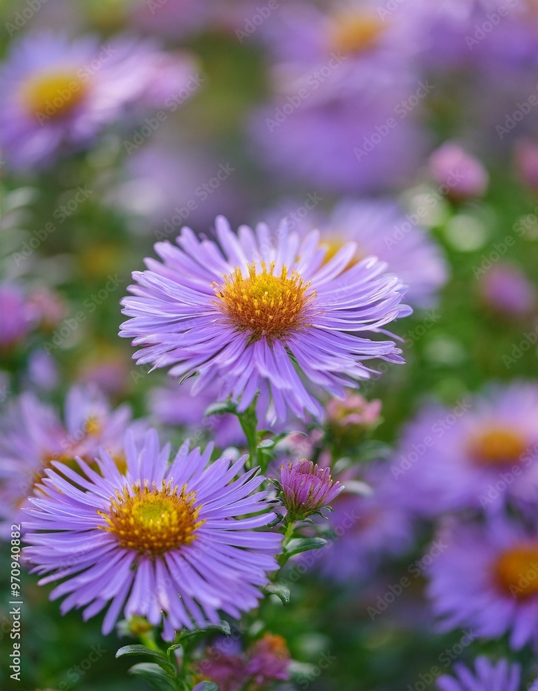 Fototapeta premium Tatarian Aster Flowers in Bloom