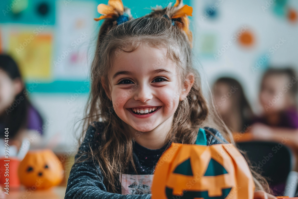 Fototapeta premium Ai generated photo of child in costume for Halloween