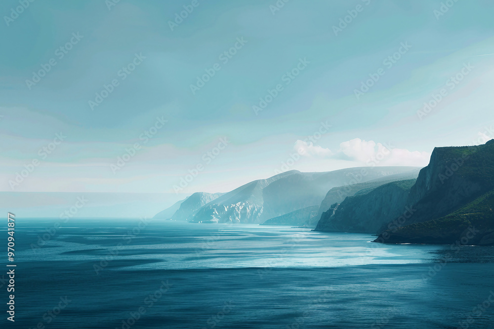 Generated with AI image of beautiful amazing summer landscape Generated with AI image of beautiful amazing summer landscape