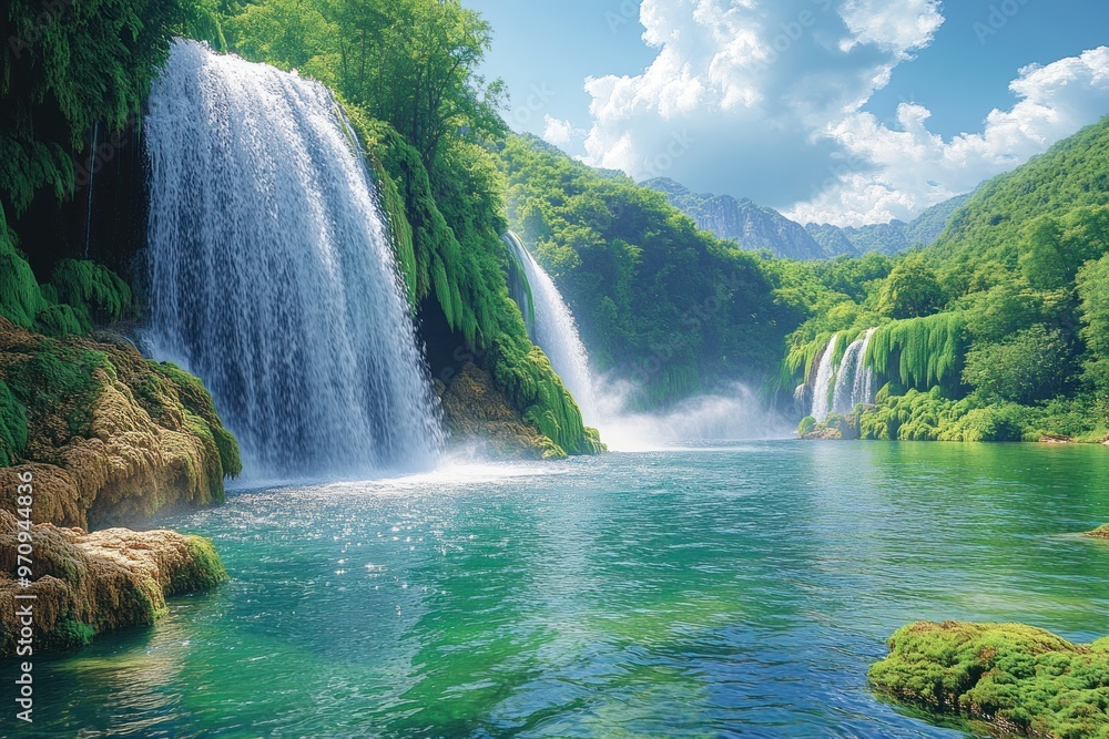 Fototapeta premium Waterfall Serenity