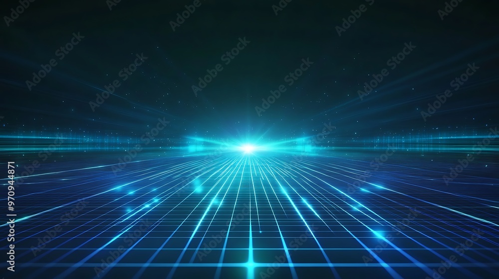Vibrant digital background with beams of light creating a futuristic atmosphere, ideal for technology and science concepts. Vibrant digital background with beams of light creating a futuristic atmosphere, ideal for technology and science concepts.