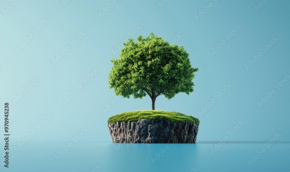 A vibrant tree grows on a small island, surrounded by calm water, symbolizing nature and tranquility in a serene environment. A vibrant tree grows on a small island, surrounded by calm water, symbolizing nature and tranquility in a serene environment.