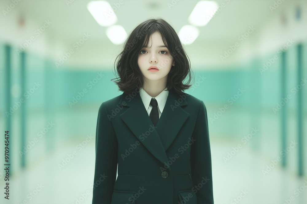 young asian female.A confident, poised girl standing, evoking a blend of youthfulness and strength. young asian female.A confident, poised girl standing, evoking a blend of youthfulness and strength.