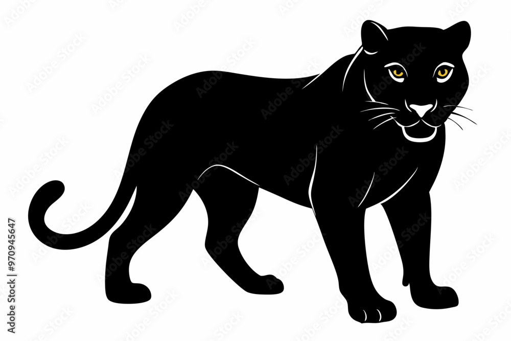 Panther Silhouette isolated vector silhouette illustration on white background