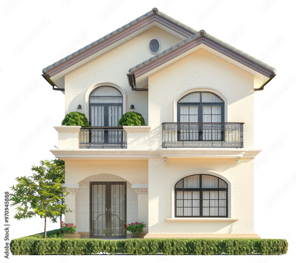 Obraz premium Elegant modern two-story house