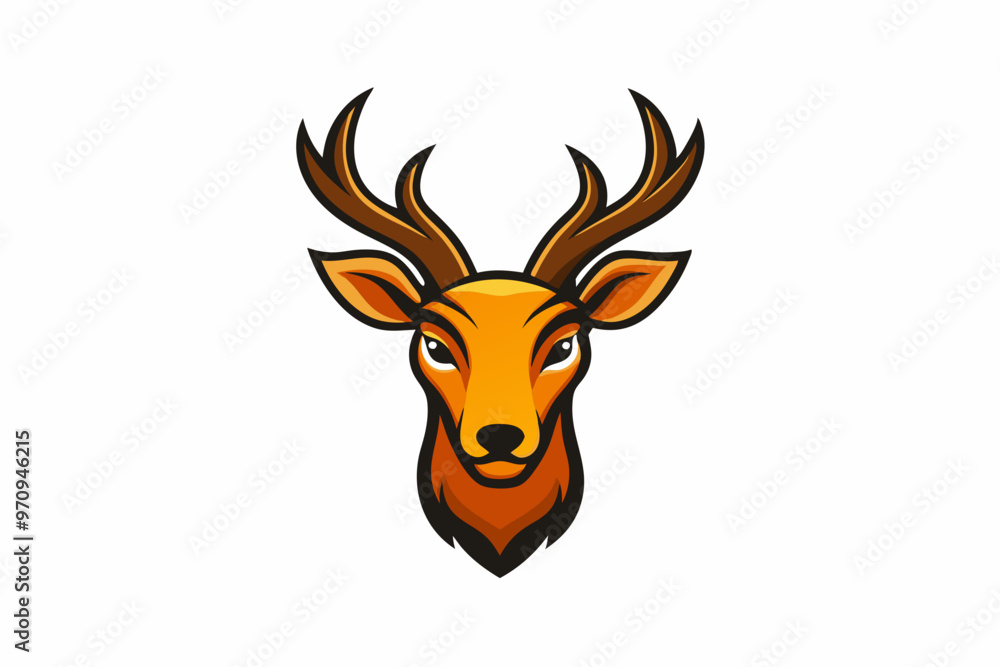 Deer mascot head vector illustration on white background Deer mascot head vector illustration on white background