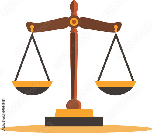 Vector illustration of scales of justice, ideal for law and legal-themed designs