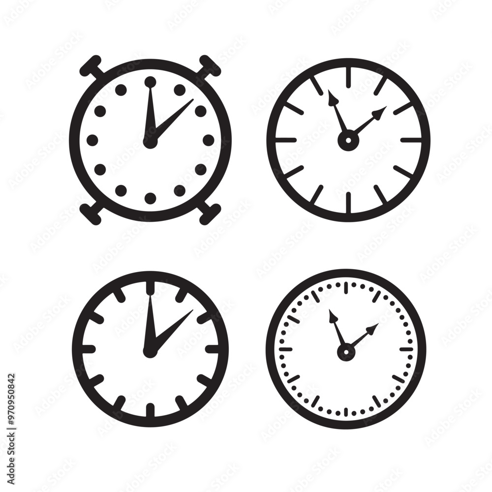 vector of black silhouette of clock vector of black silhouette of clock