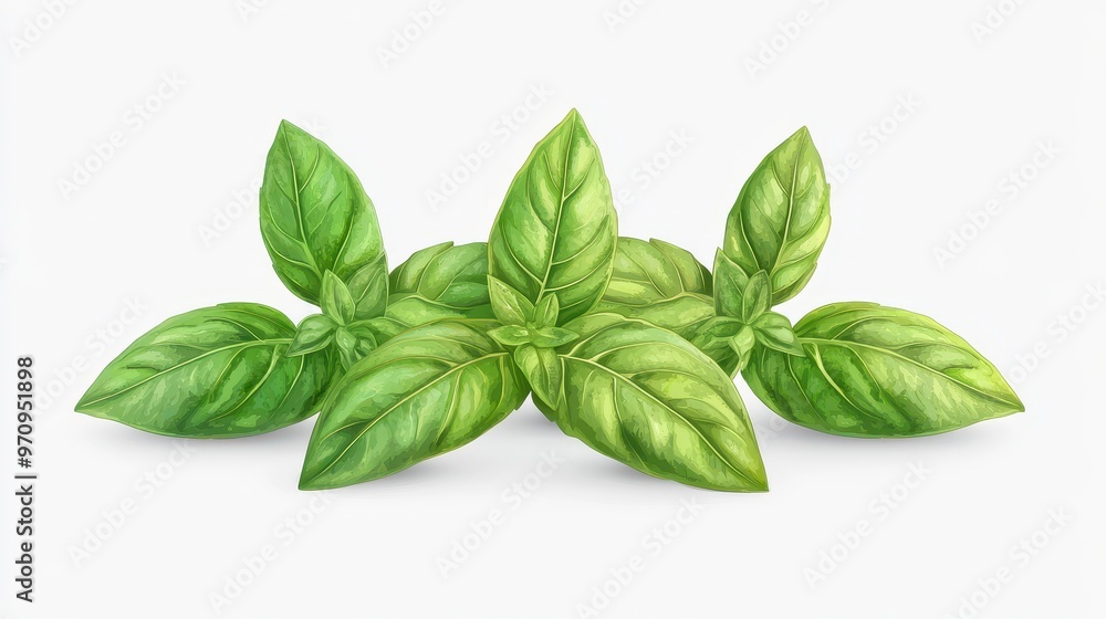 Basil (dried) clipart, element, 3D illustration, realistic, isolated on white background Basil (dried) clipart, element, 3D illustration, realistic, isolated on white background