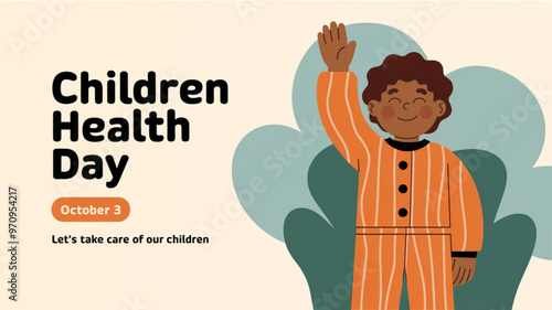 Children Health Day October 3 Illustration Promoting Child Wellbeing Awareness