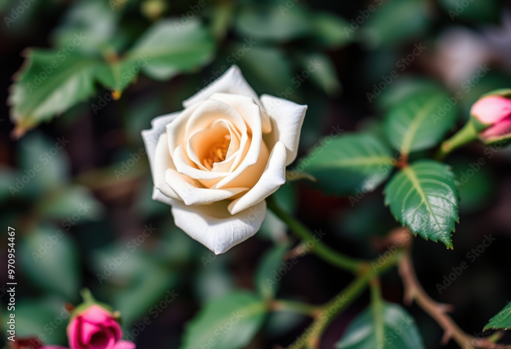Fototapeta premium yellow rose on a green background