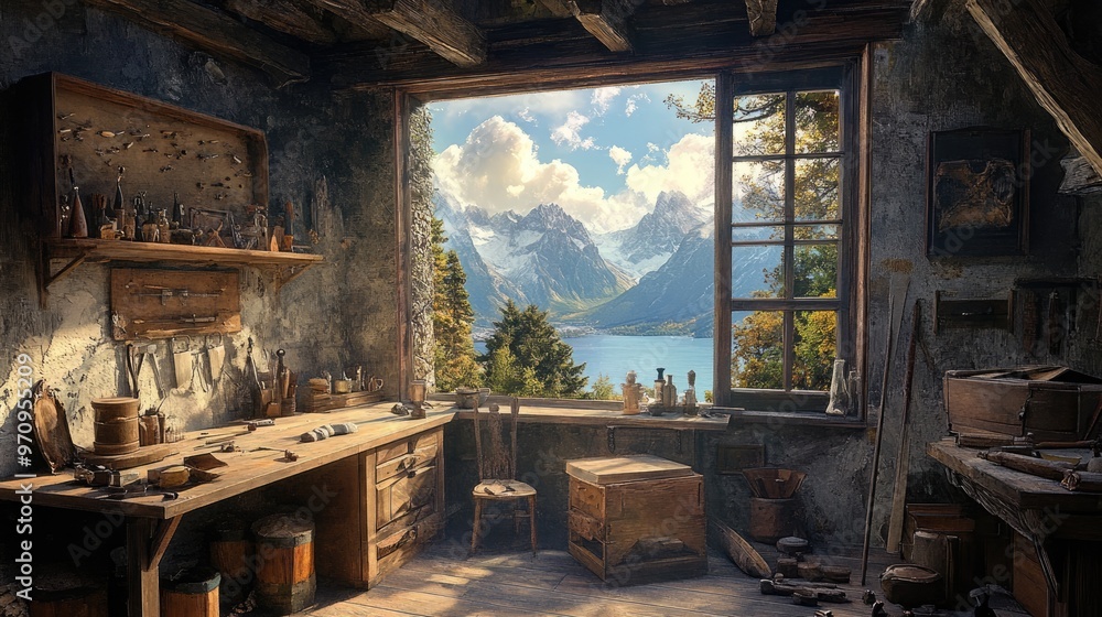 Workshop with a View of the Majestic Mountains Workshop with a View of the Majestic Mountains
