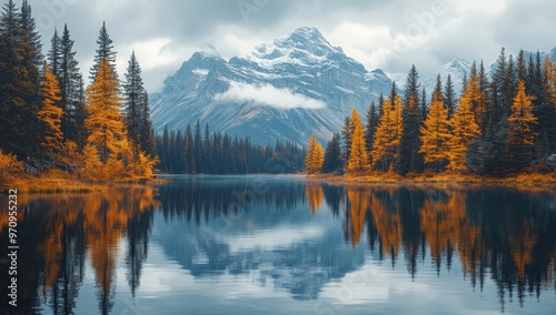 Serene Mountain Lake Reflection