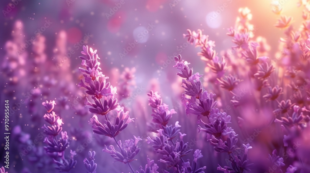 Magical lavender field with soft focus and dreamy light in spring season Beautiful romantic and feminine floral background with delicate purple and pink blooming flowers in a lush Magical lavender field with soft focus and dreamy light in spring season Beautiful romantic and feminine floral background with delicate purple and pink blooming flowers in a lush