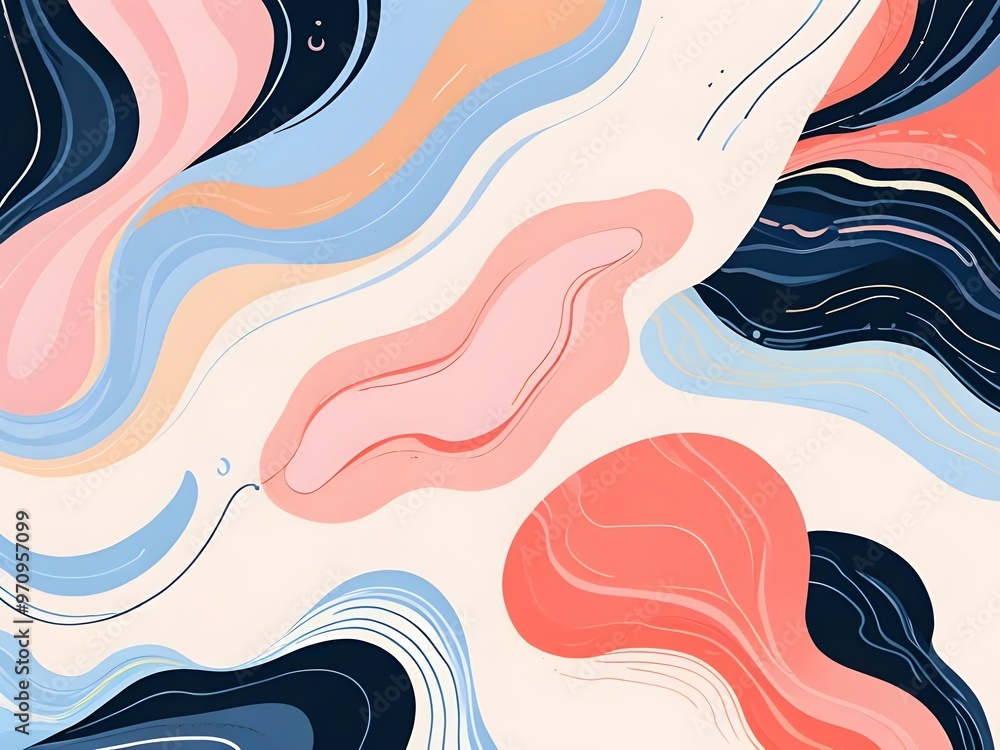 Abstract Art with Fluid Shapes and Vibrant Colors Abstract Art with Fluid Shapes and Vibrant Colors